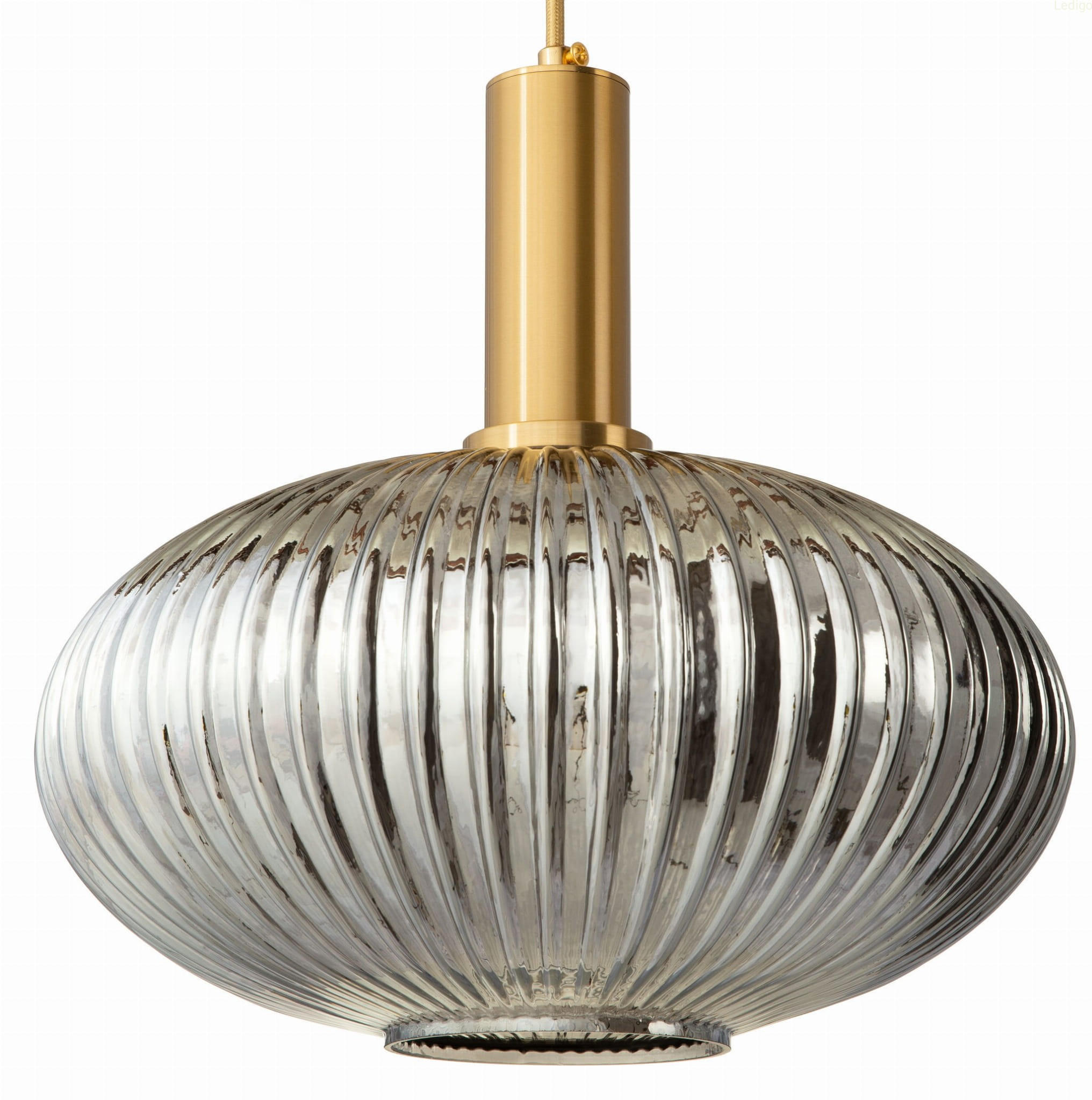 PENDELLEUCHTE Paris - Goldfarben/Grün, Glas/Metall (30/30/125cm) - kiki design
