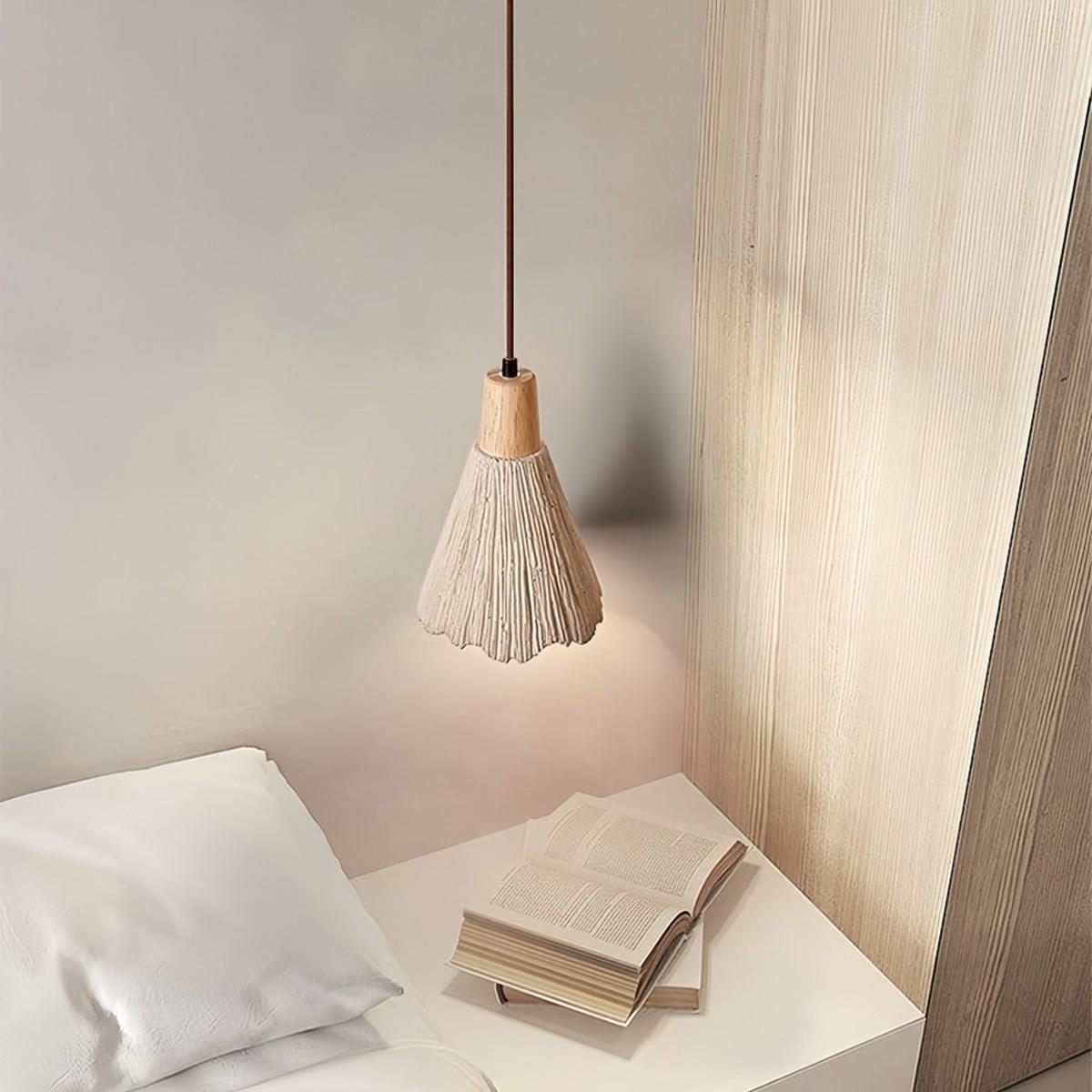 PENDELLEUCHTE Beton & Holz, Wabi Sabi 21CM - Gelb, Naturmaterialien (16/16/21cm) - Authentics
