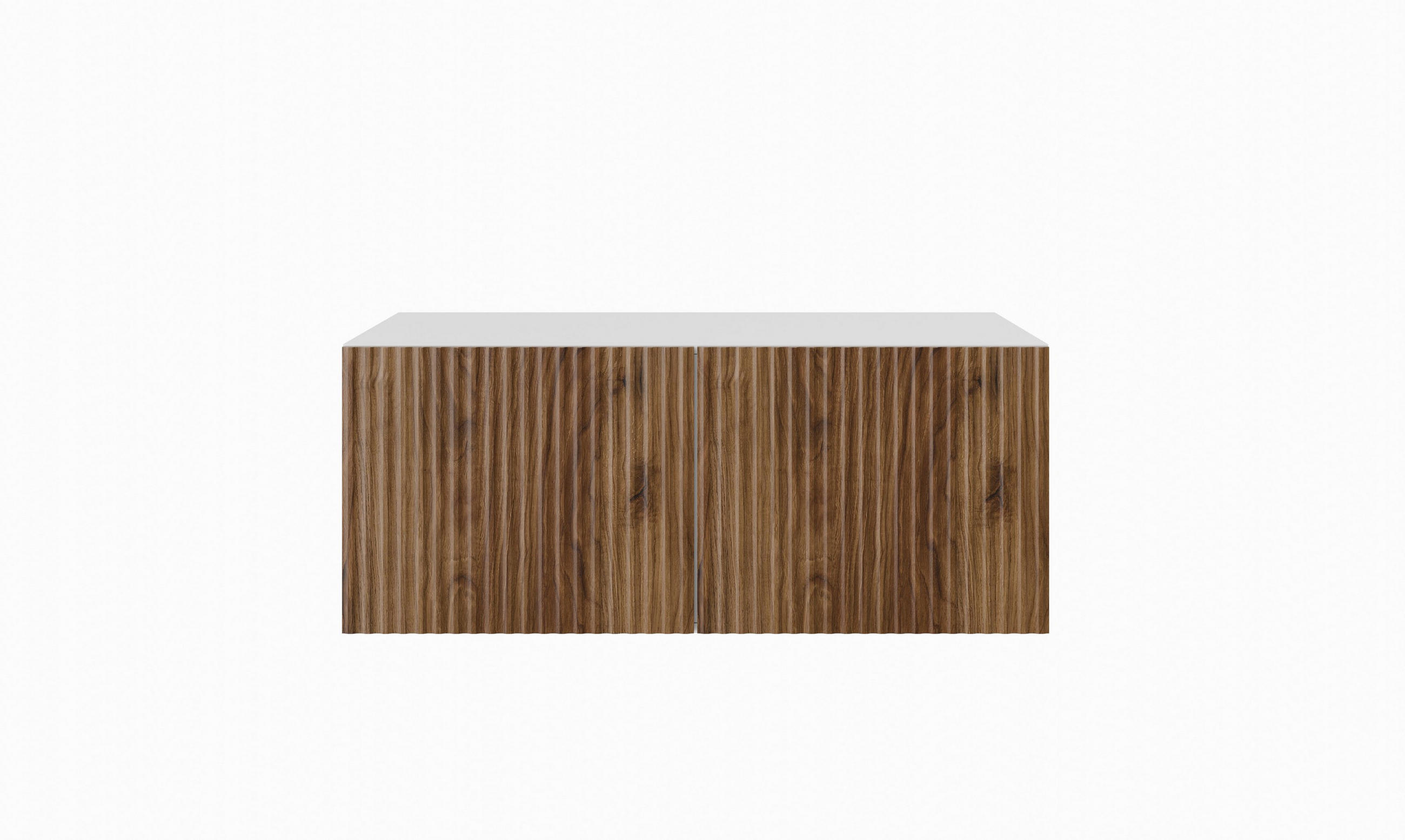 LOWBOARD VAREN 100/41/40 cm, Hängender TV-Schrank Weiß / Eichefarben - Eichefarben/Weiß, Holzwerkstoff (100/41/40cm) - MASSENO