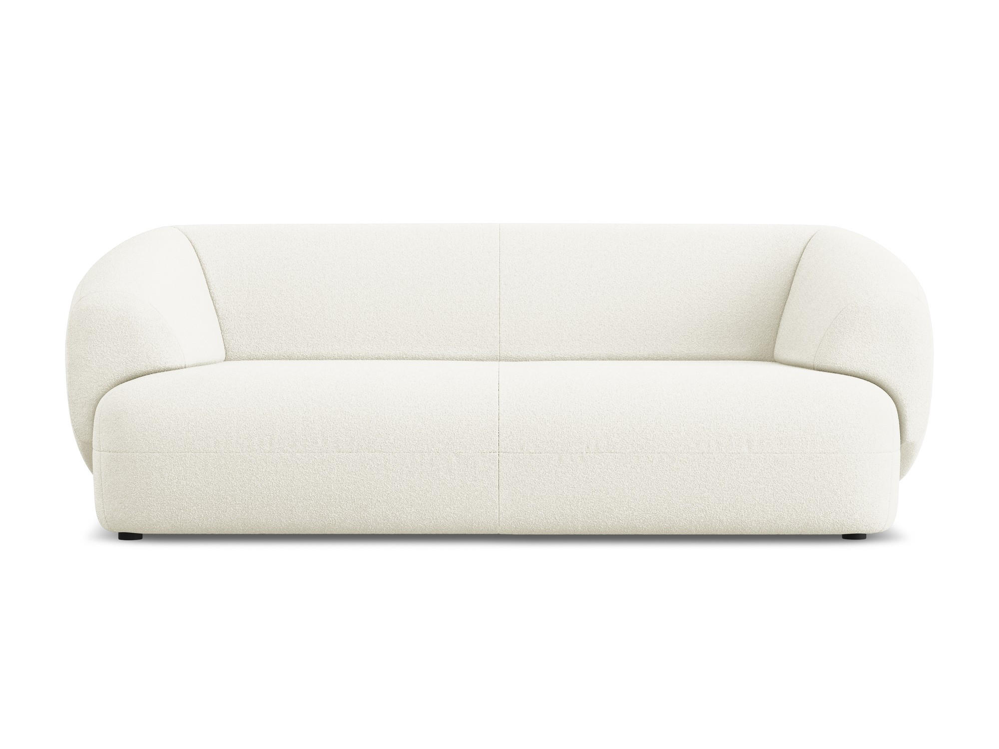 3-SITZER SOFA Bouclé Stoff Weiß - Schwarz/Weiß, Kunststoff/Textil (212/81/98cm) - Makamii