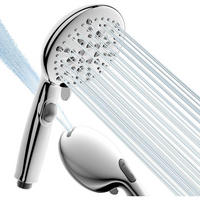 HANDBRAUSE Wassersparend mit Stoppfunktion und 7 Strahlarten - Silberfarben, Metall (13.3/12.7/29cm)