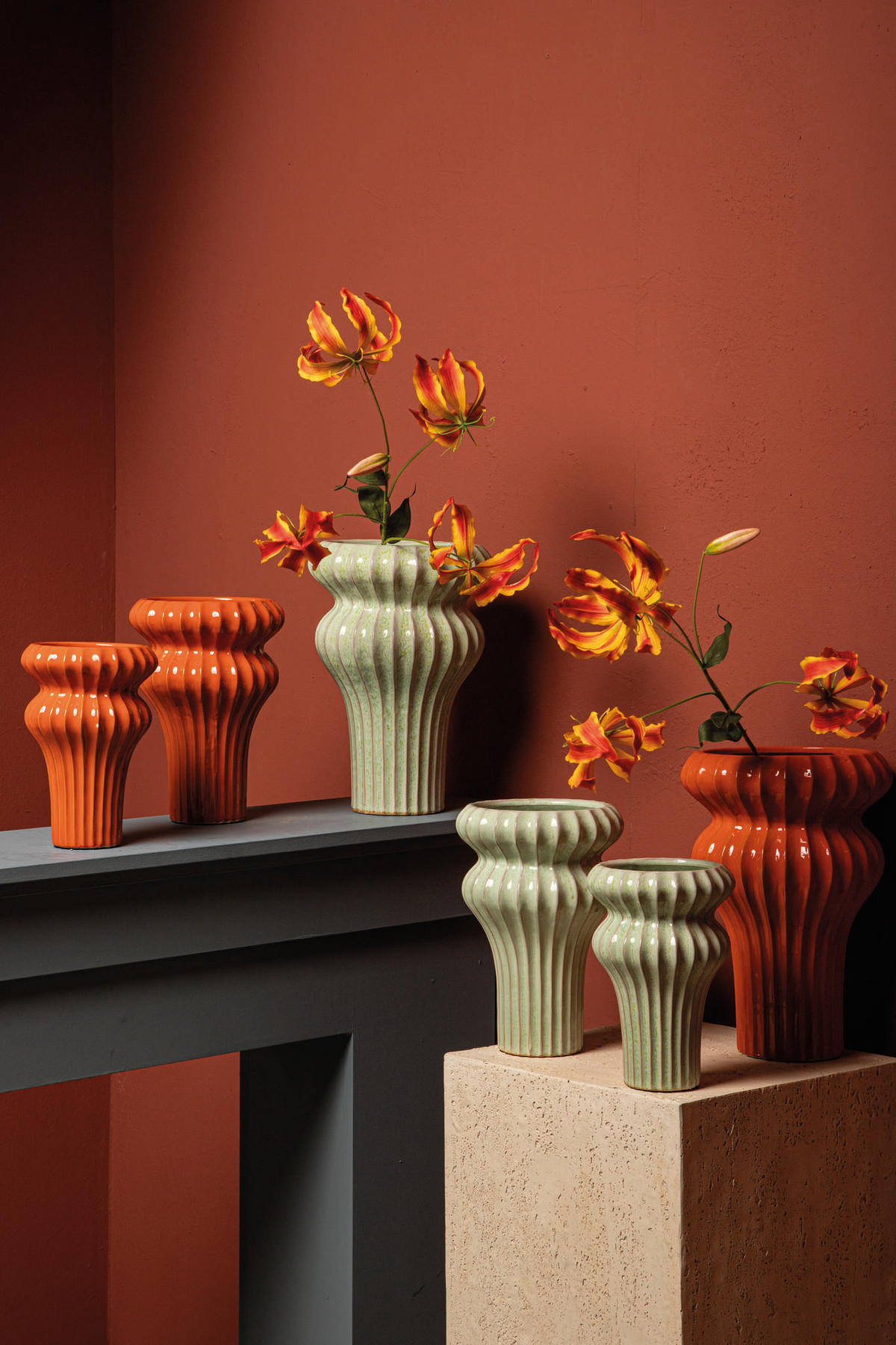 TOPF Glenna Grün 17/17/24.5cm - Grün, Keramik (24.5cm) - PTMD Collection