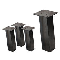 TISCHBEINE 4er Set I-96GRAD-Design H:30 cm Industrial 8x8 cm - Dunkelgrau, Metall (14/30/14cm) - ML-DESIGN