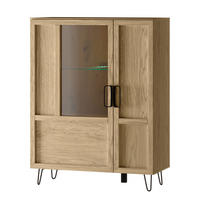 STANDVITRINE Limbo Eiche Artisan 95 / 42 / 124cm - Eiche Artisan/Braun, Holz/Metall (95/124/42cm) - Feldmann-Wohnen