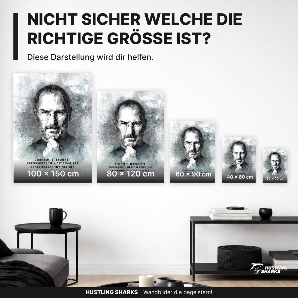 LEINWANDBILD Lebe Dein Leben 30x40 cm - Weiß, Papier (30/2cm) - Hustling Sharks