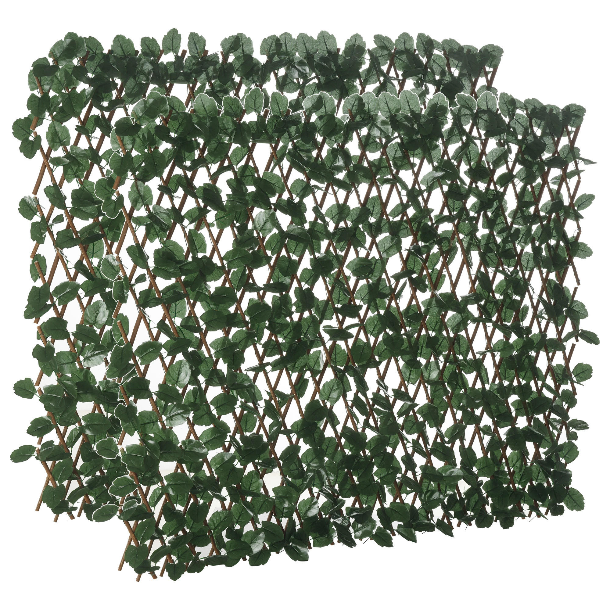 KUNSTHECKE DE-13753 2 Paneele, Länge 40–295 cm verstellbar Grün - Grün, Kunststoff (70/295cm) - ComfortXL