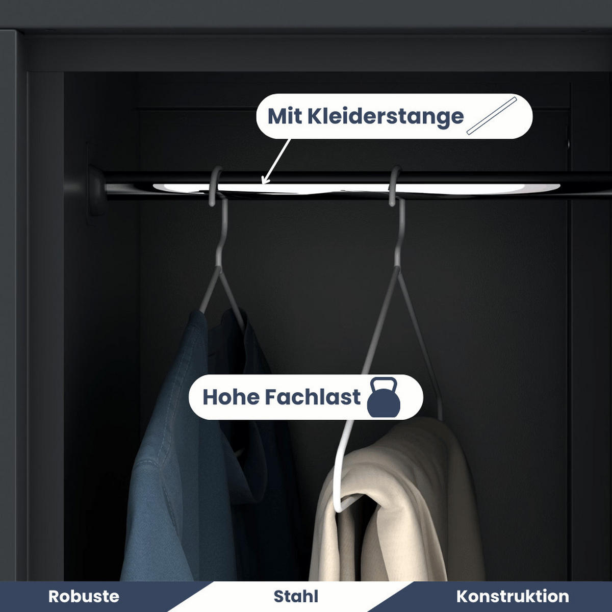 UMKLEIDESCHRANK Spind TOKIO 6 Abteile 185x90x45cm Anthrazit-Lila - Anthrazit, Metall (90/185/45cm) - DELUKE