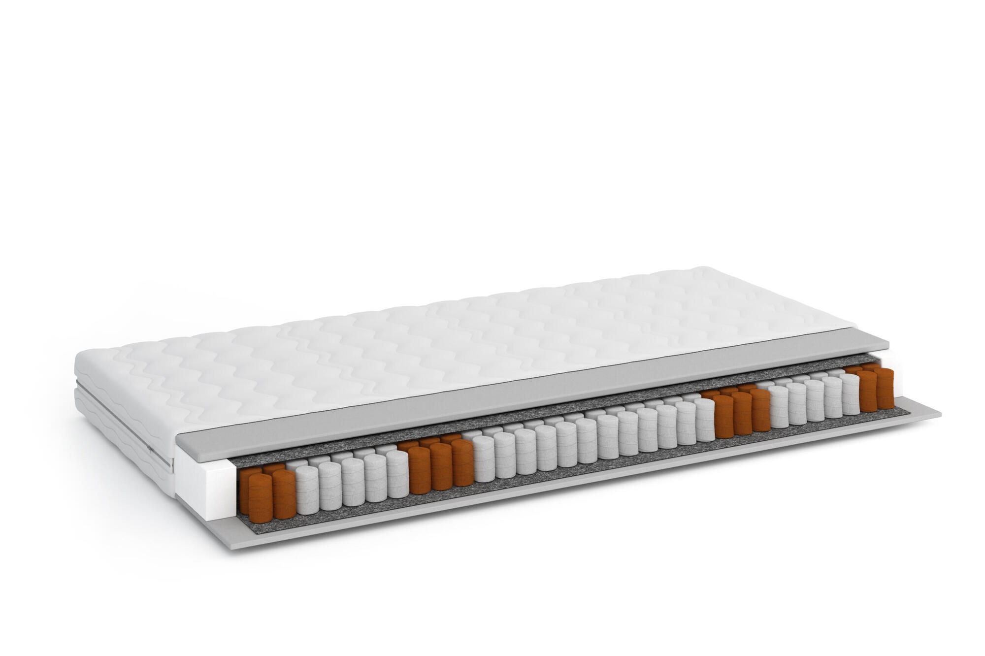FEDERKERNMATRATZE PRAGO Weiß 120x200x18 cm - Weiß, Textil - FURNLUX