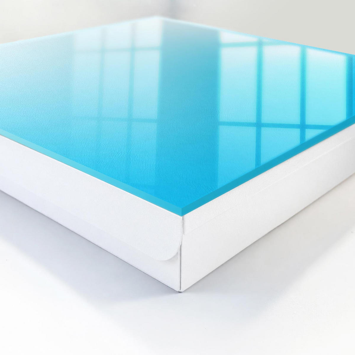SCHLÜSSELBOX Weiß 30x30 cm – Türöffnung nach rechts - Blauer Farbverlauf - Blau, Metall (30/30/5cm) - TULUP