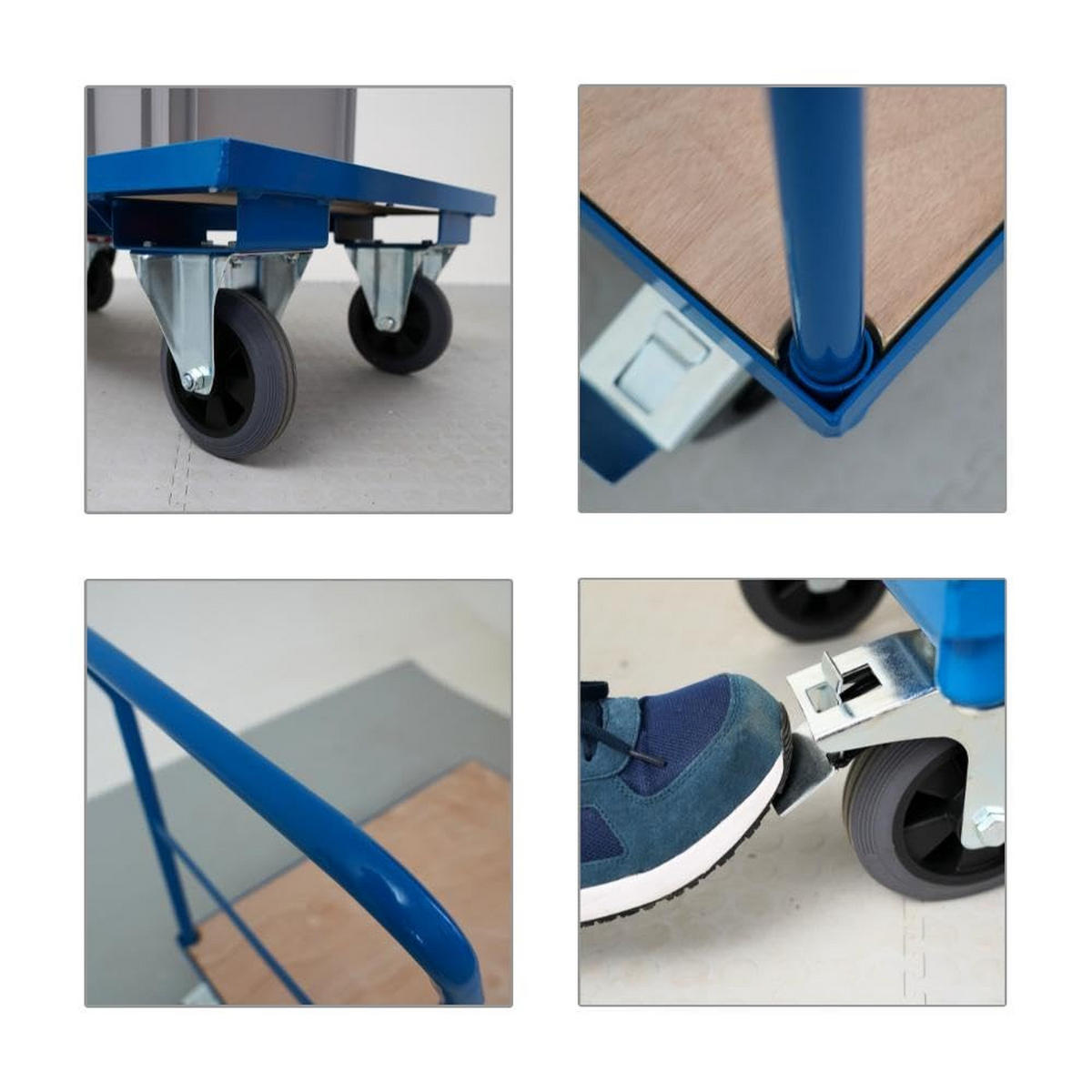 PLATTFORMWAGEN 102x60x98cm Traglast 450kg Lichtblau - Hellblau, Holzwerkstoff (98/60/102cm) - PROREGAL