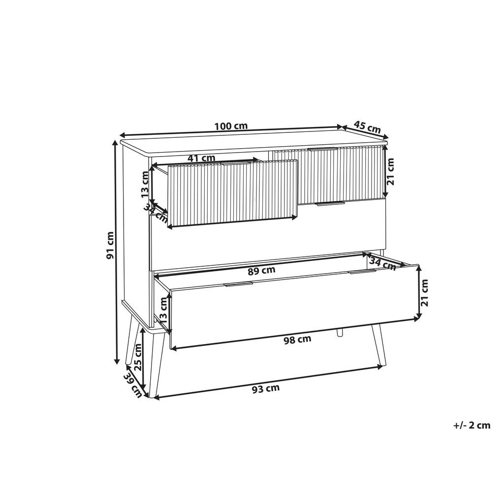 Thumbnail - Beliani Kommode, Hellbraun, Holz, 100x91x45 cm, Wohnzimmer, Kommoden & Sideboards, Kommoden