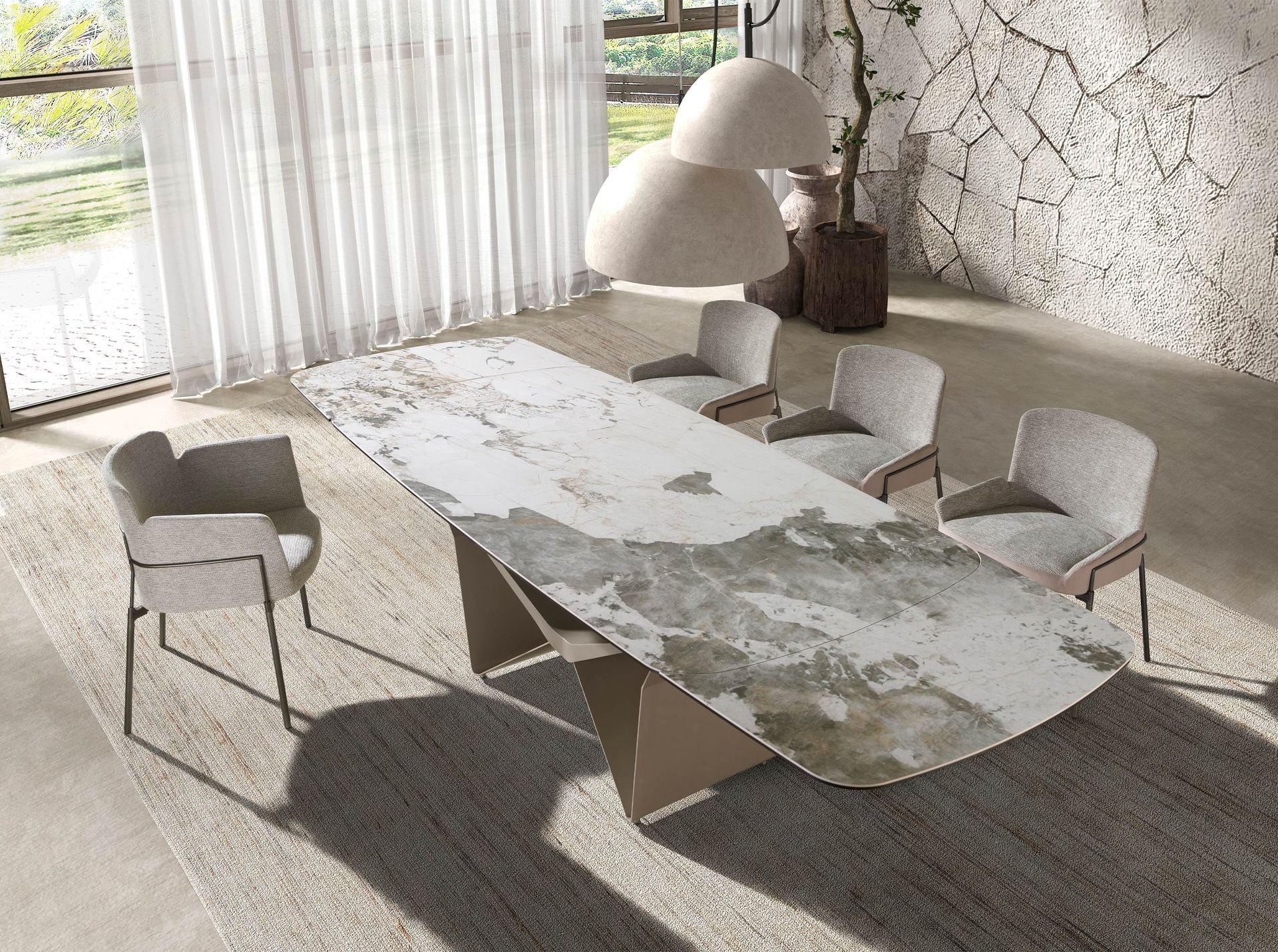 Thumbnail - Angel Cerda Stuhl, Graubraun, Textil, 1-Sitzer, Freiform, 58x76x54 cm, Esszimmer, Stühle, Esszimmerstühle, Vierfußstühle