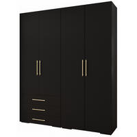 GARDEROBEN-SET 236,7/200/47 - Goldfarben/Schwarz, Holz/Kunststoff (200/236.7/47cm) - Abiks Möbel