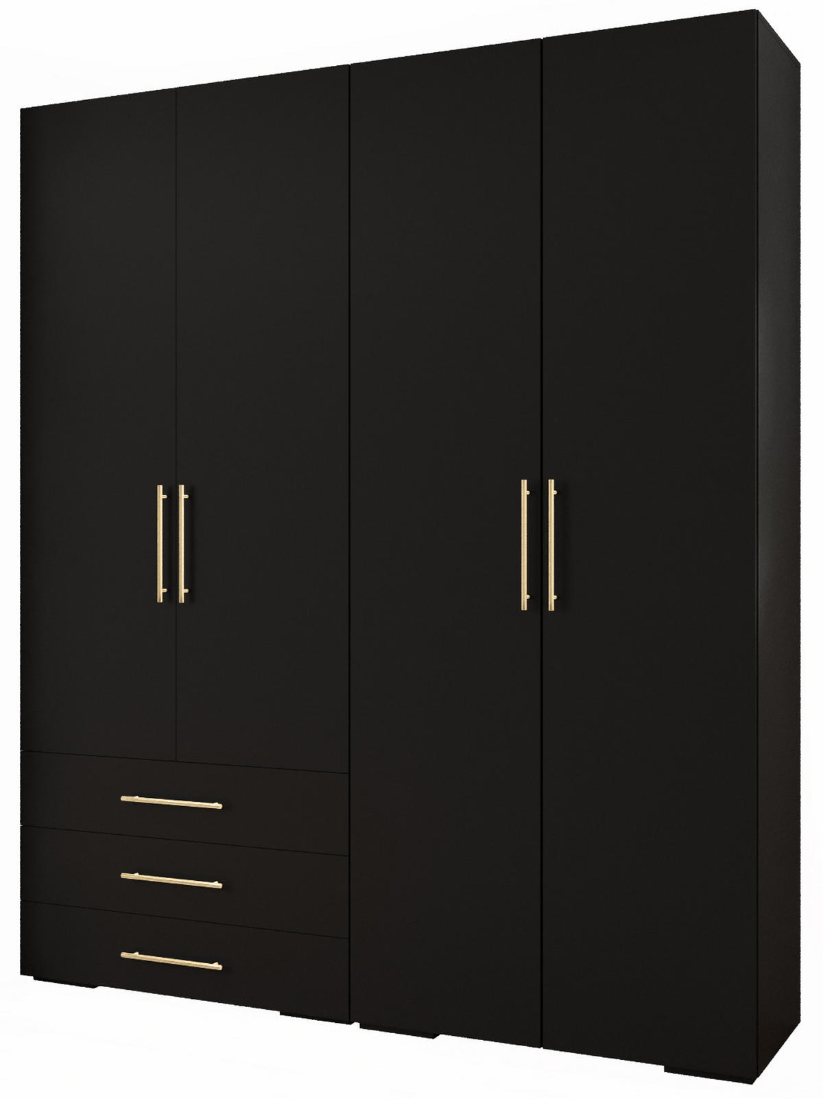 GARDEROBEN-SET 236,7/200/47 - Goldfarben/Schwarz, Holz/Kunststoff (200/236.7/47cm) - Abiks Möbel