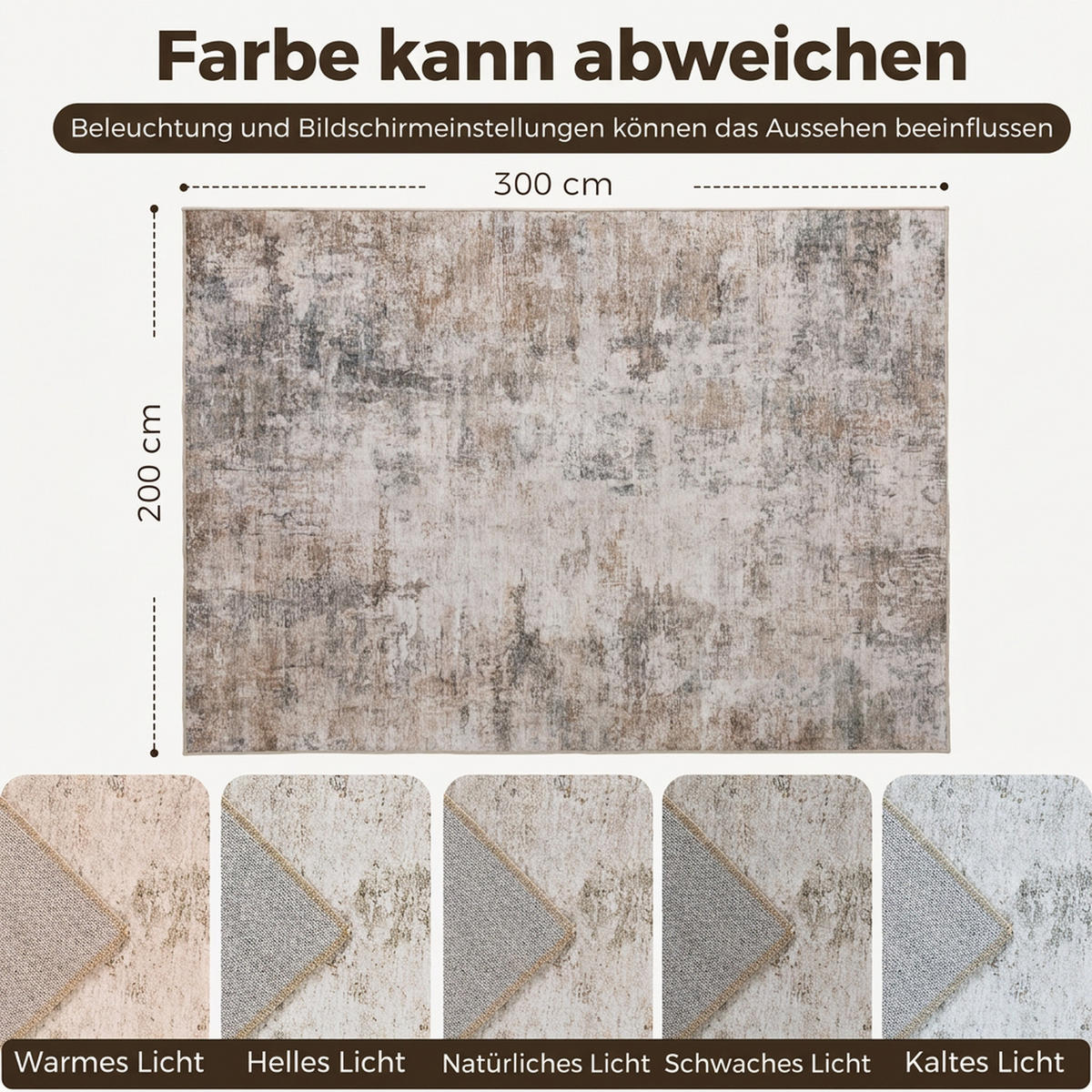 TEPPICH Polyester Braun - Braun, Textil (200/300cm) - HOMCOM