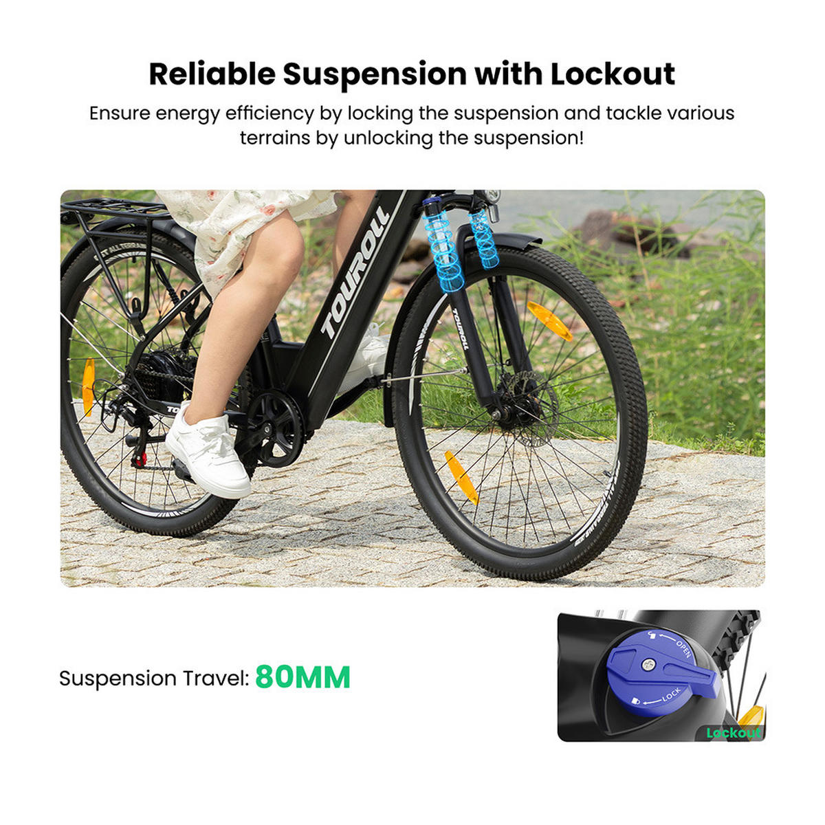E-BIKE Touroll J1 ST – Hochleistungsmotor, 100 km Reichweite & StVZO-zertifizierte Beleuchtung - Graphitfarben, Metall (25cm)