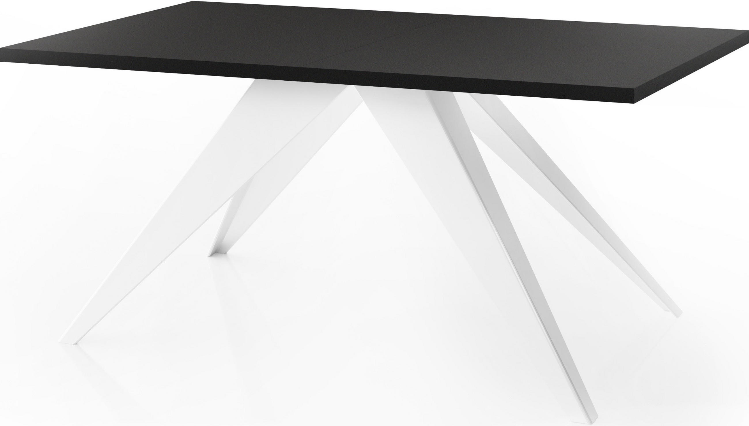 ESSTISCH Vance Weiß rechteckig ausziehbar, Schwarz 160-260/90/76 cm - Schwarz/Weiß, Holzwerkstoff/Metall (90/260/76cm) - WFL GROUP