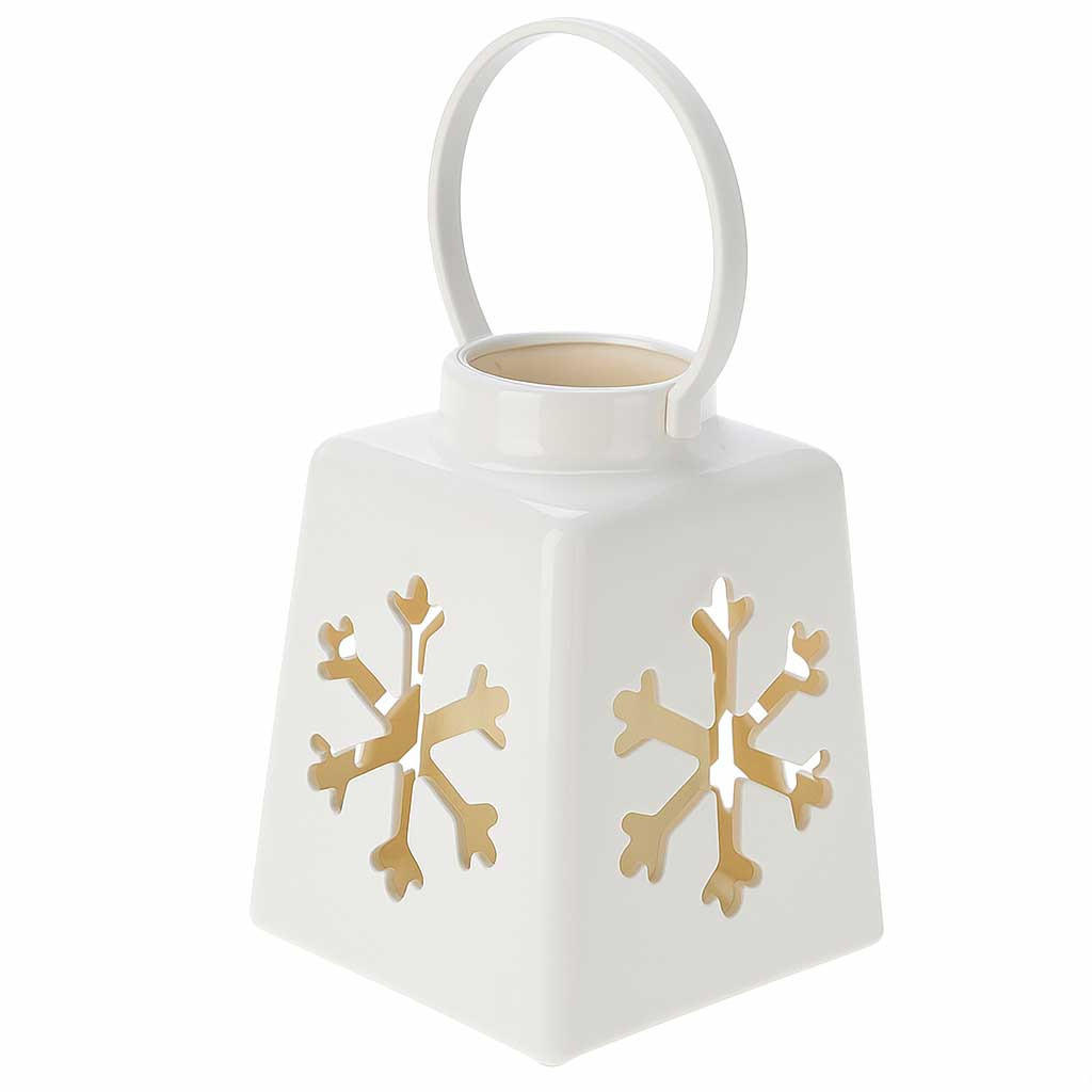 Home Styling Collection Weihnachtslaterne Weiß 10.5x13.5x10.5 cm