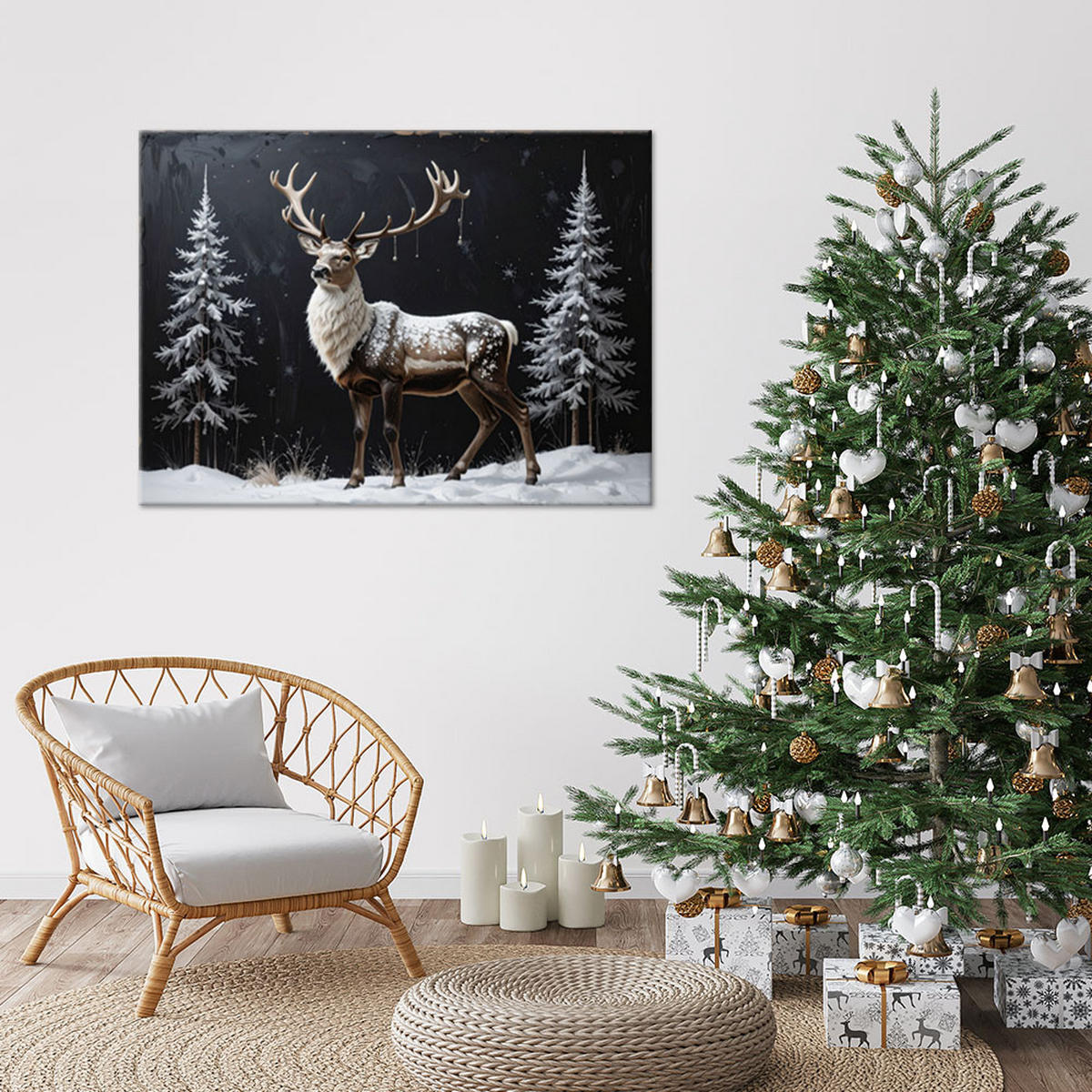 LEINWANDBILD Weihnachten 100x70cm - Schwarz, Textil (100/70cm) - Feeby