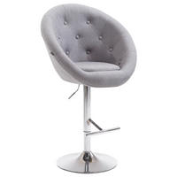BARHOCKER Landern Stoff chrom grau - Chromfarben/Grau, Textil/Metall (65/128/57cm) - TPFLiving