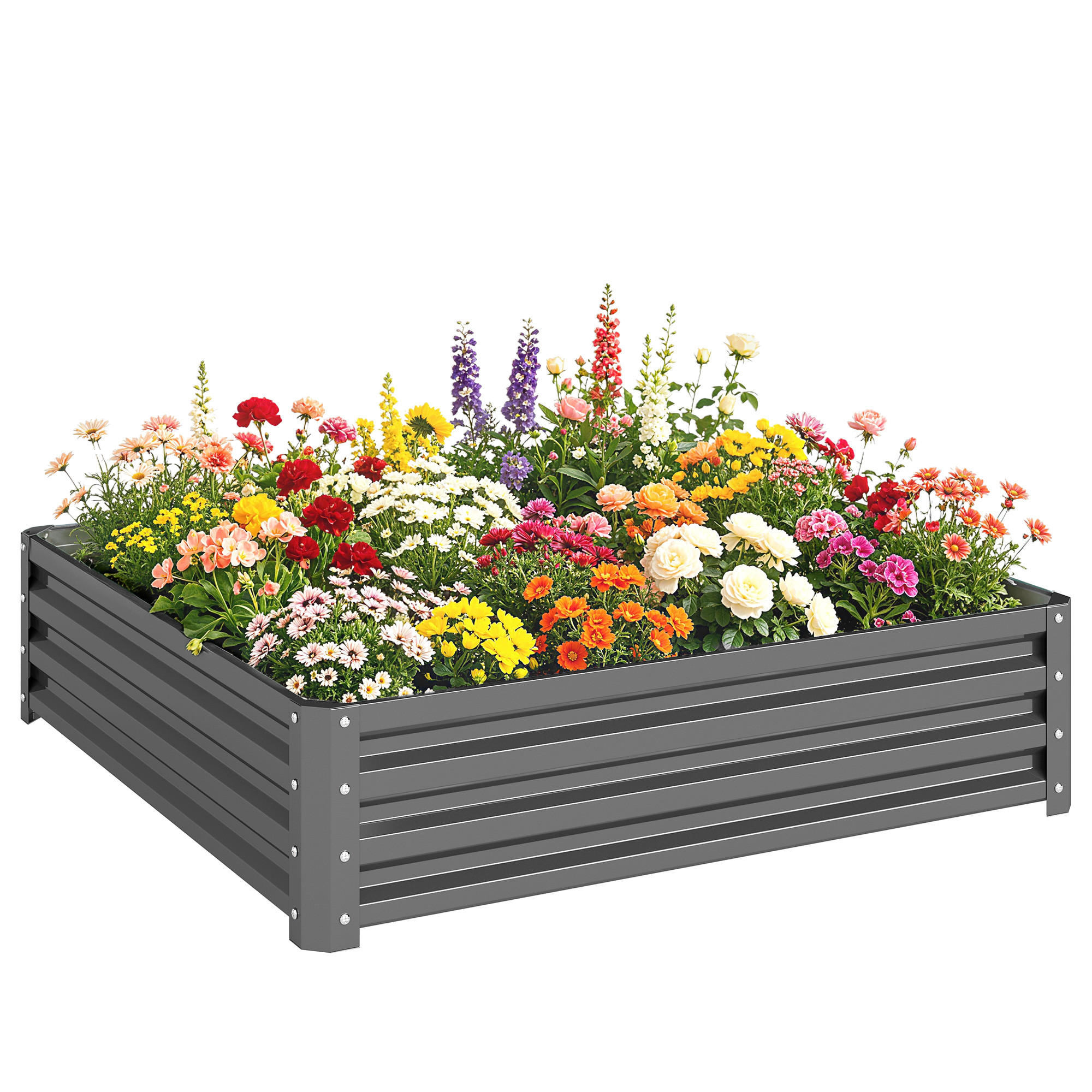 ComfortXL Gartenbeet Hellgrau 120x30x120 cm