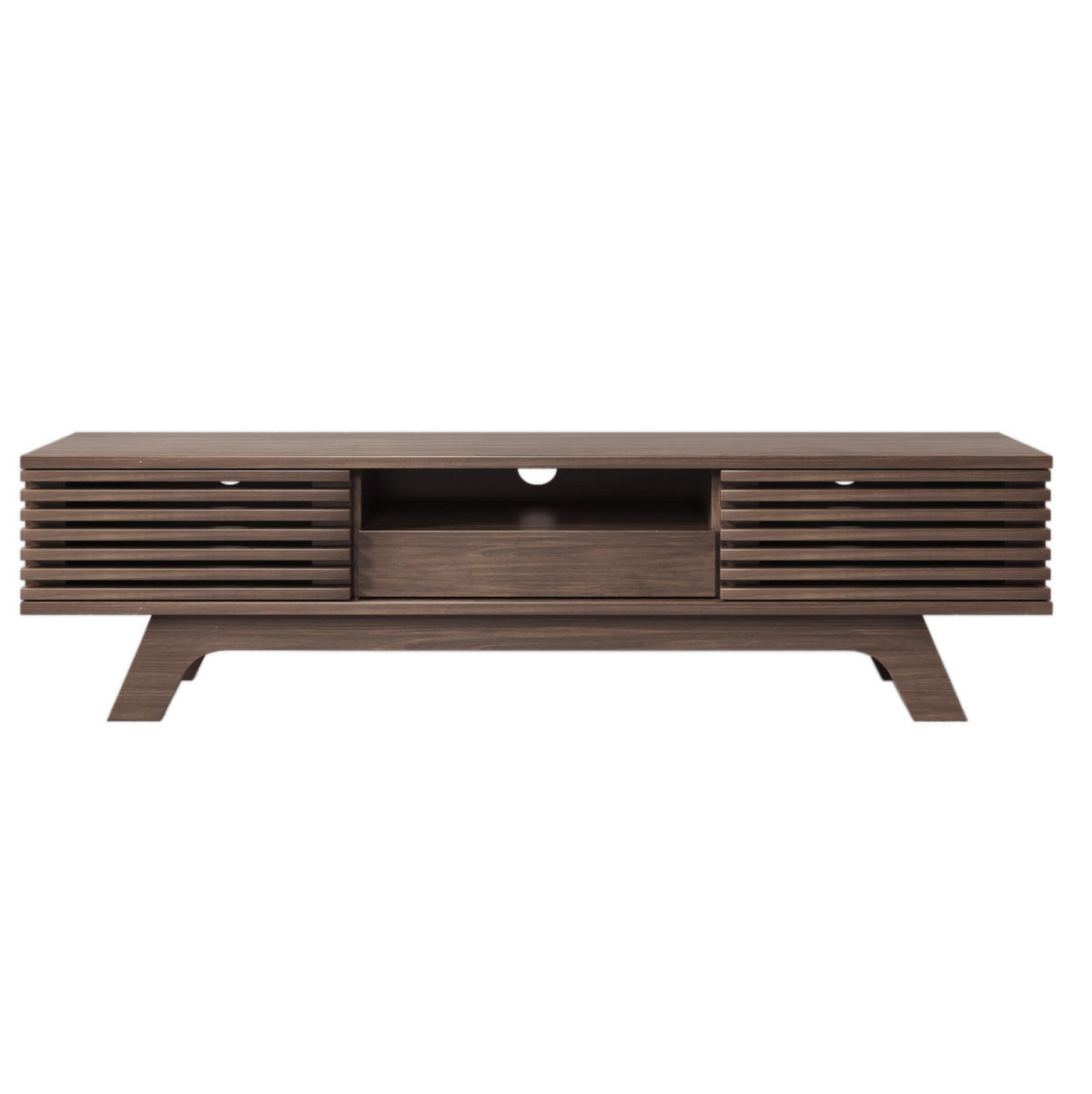 TV-ELEMENT mit 2 Türen und Schublade 150 x 35 x 44 cm Spanplatte Holzoptik - Braun, Holzwerkstoff (35/44/150cm) - Beauniv