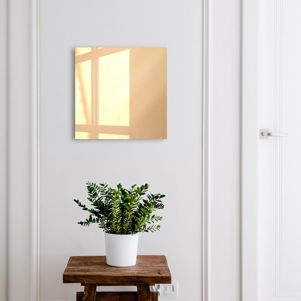SCHLÜSSELBOX Weiß 30x30 cm – Türöffnung nach rechts - Beige Trost - Beige, Metall (30/30/5cm) - TULUP