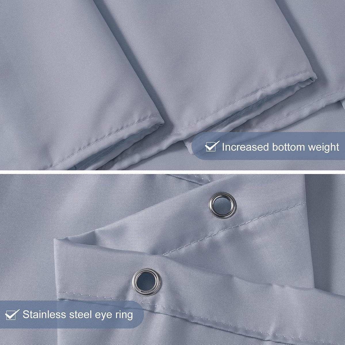 DUSCHVORHANG Grau Blau 200 x 200 cm - Blau, Textil (200/200cm)
