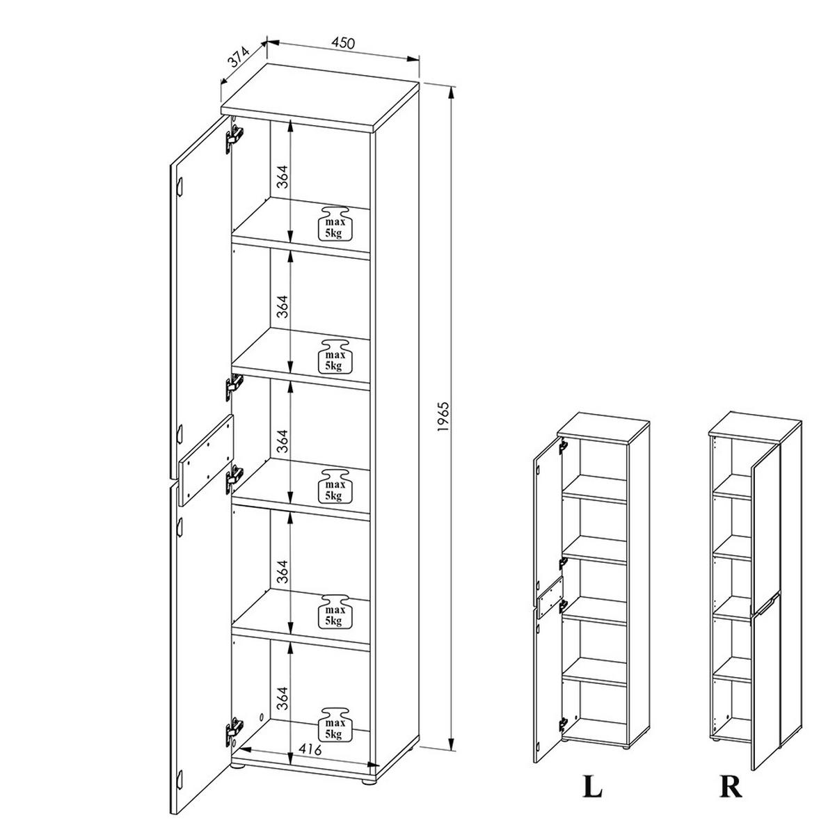 AKTENSCHRANK Manresa-36 - Braun, Holzwerkstoff (45/197/38cm) - Lomado