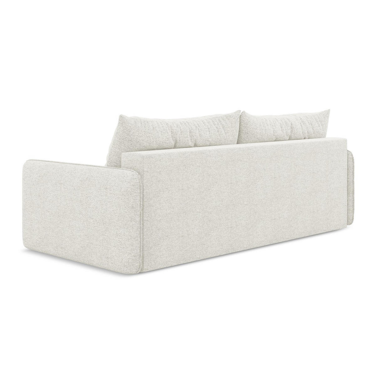 3-SITZER SOFA mit Schlaffunktion Chenille Stoff Weiß - Schwarz/Weiß, Kunststoff/Textil (216/86/105cm) - LaMiaSofa