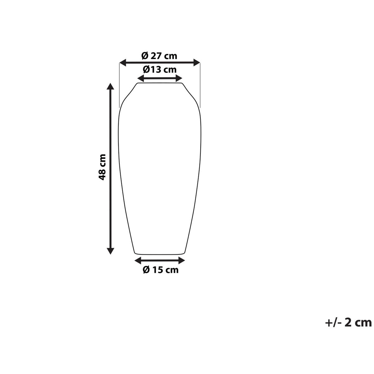 DEKOVASE Terrakotta grau Lorca - Grau, Stein (48cm) - Beliani