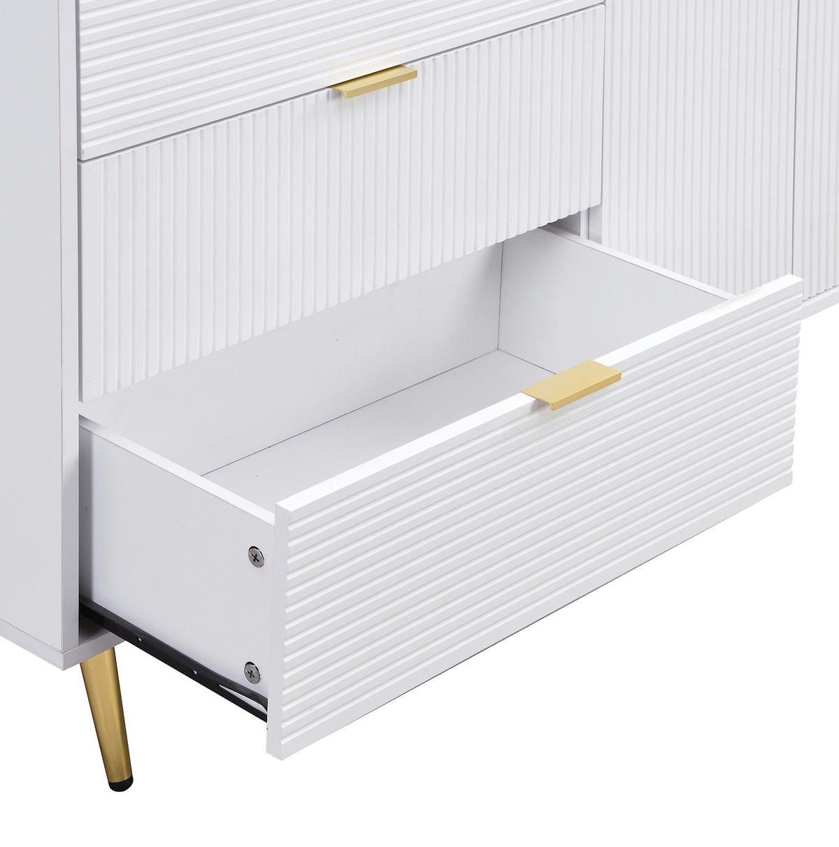 KOMMODE aus MDF 120x38x80,5cm in Weiß mit 3 Schubladen - Weiß, Holzwerkstoff (120/80.5/38cm) - Modfu