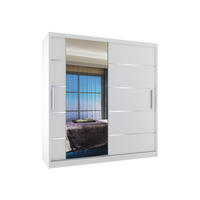 BELINI Verona MBP – posuvné skrine, 158 cm, biela, matná – šatník so zrkadlom a 2 zásuvkami, do spálne - biela, drevo (158/216/60cm) - B BELINI GROUP