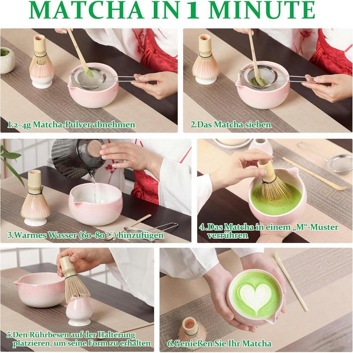 MATCHA Set 5-teiliges Set Rosa - Rosa, Keramik (15/10/15cm)
