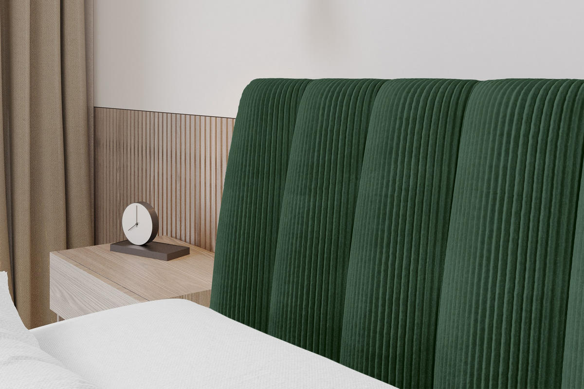 POLSTERBETT mit Bettkasten und Lattenrost, Boxbett ohne Matratze - ILAN 180x200 Grün - Olivgrün, Holzwerkstoff/Textil (180/200cm) - ALTDECOR