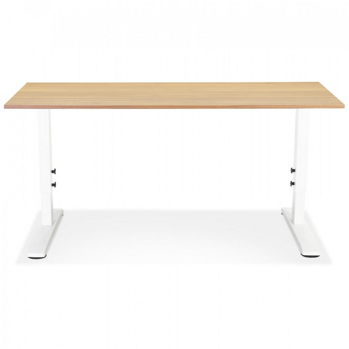 SCHREIBTISCH Beige 140x80x67(86) cm - Beige/Weiß, Holz/Metall (70/140/86.2cm) - AlterEgo