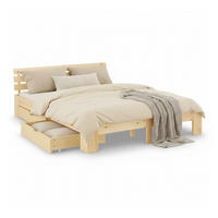 HOLZBETT Natur 180/200 cm Doppelbett mit Schubladen - Naturfarben, Holz (180/200cm) - Homestyle4u