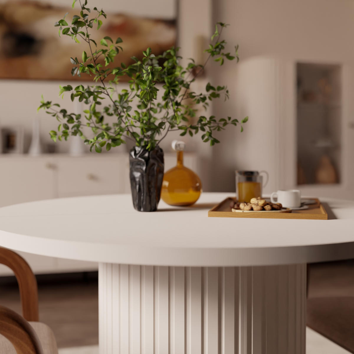 ESSTISCH BOLLA Ausziehbar 100 - 188 / 100 x 75 cm - Beige, Holz (100/100/75cm) - MASSENO