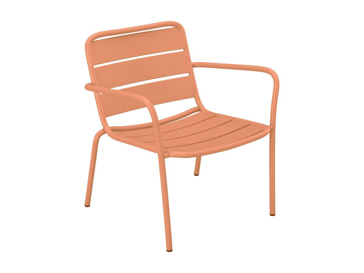 GARTENSESSEL niedrig & stapelbar - Metall - Hellorange - MIRMANDE von MYLIA - Orange, Metall (67.5/71.5/60cm) - Vente-Unique