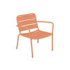 GARTENSESSEL niedrig & stapelbar - Metall - Hellorange - MIRMANDE von MYLIA - Orange, Metall (67.5/71.5/60cm) - Vente-Unique