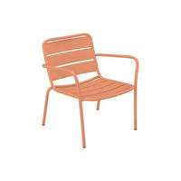GARTENSESSEL niedrig & stapelbar - Metall - Hellorange - MIRMANDE von MYLIA - Orange, Metall (67.5/71.5/60cm) - Vente-Unique