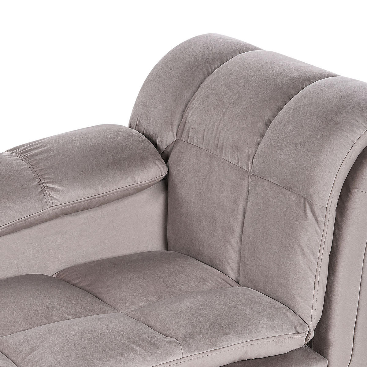 CHAISELONGUE taupe rechtsseitig Lormont - Braun, Textil (141/76/70cm) - Beliani