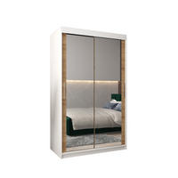 SCHWEBETÜRENSCHRANK 200/120/62 2-türig - Silberfarben/Weiß, Holz/Kunststoff (120/200/62cm) - Abiks Möbel