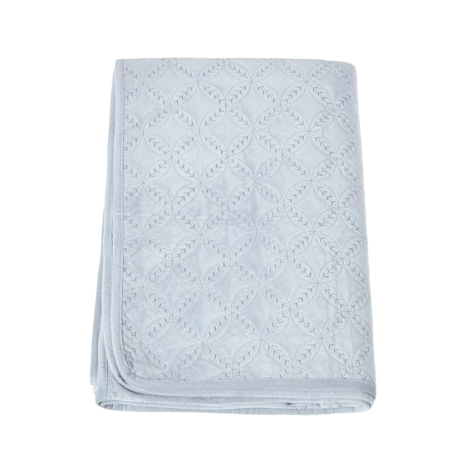 TAGESDECKE Samt 200/200 cm, geometrisch gemustert - Hellgrau, Textil (200/200cm) - Homescapes