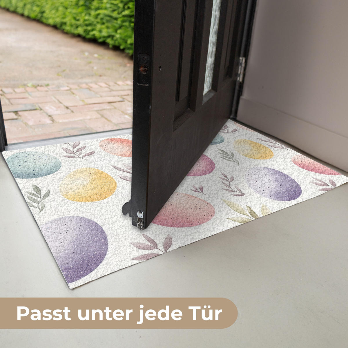 FUSSMATTE Eier - Bunt - Muster 90x60 cm - Multicolor, Kunststoff (60/90cm) - MuchoWow