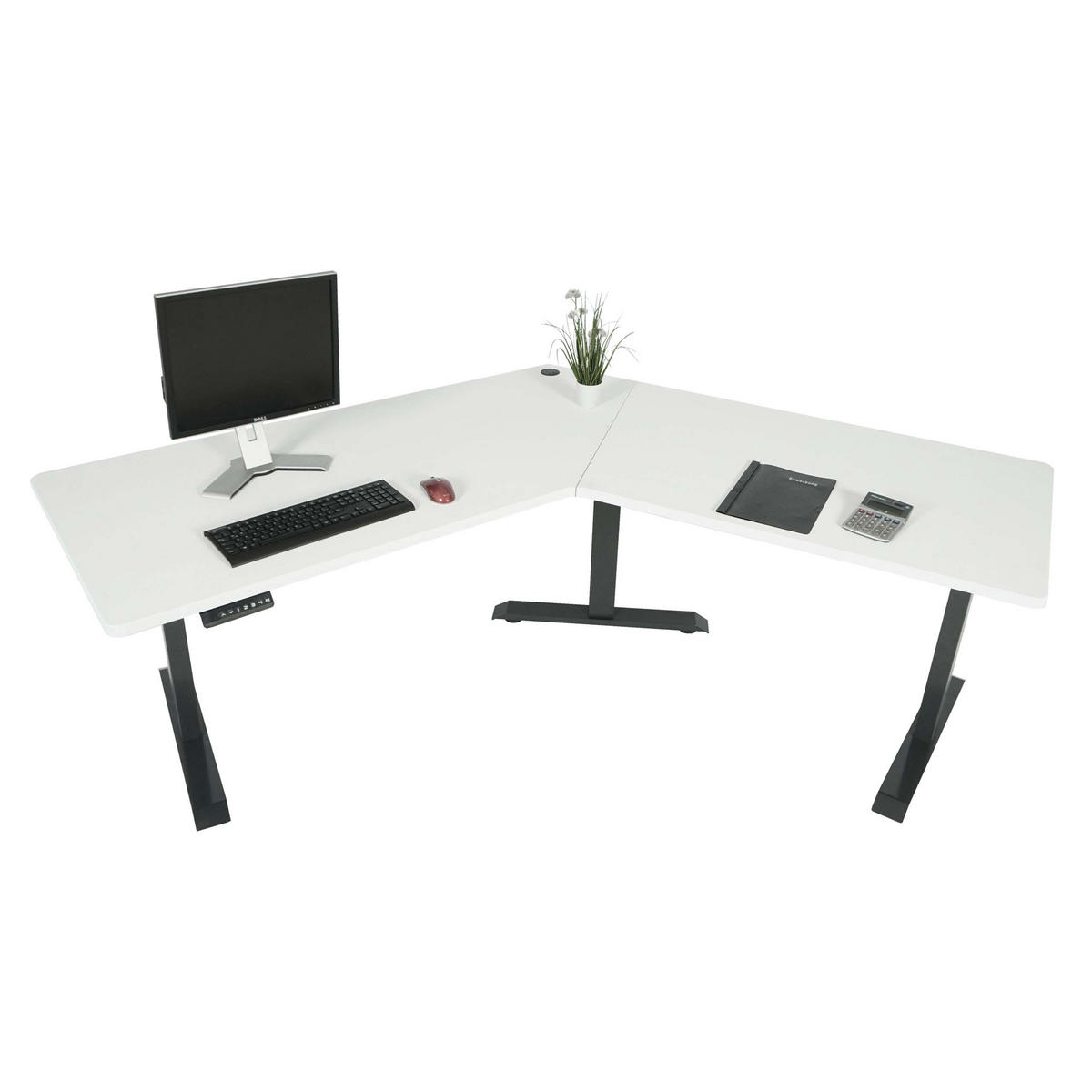 SCHREIBTISCH rechteckig Weiß, Anthrazit - Anthrazit/Weiß, Metall (75/257/121cm) - Jamb