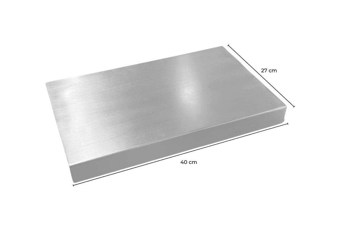 ARMLEHNTABLETT MADELINE EDELSTAHL Silber Metall - Silberfarben, Metall (27/4/40cm) - KAWOLA