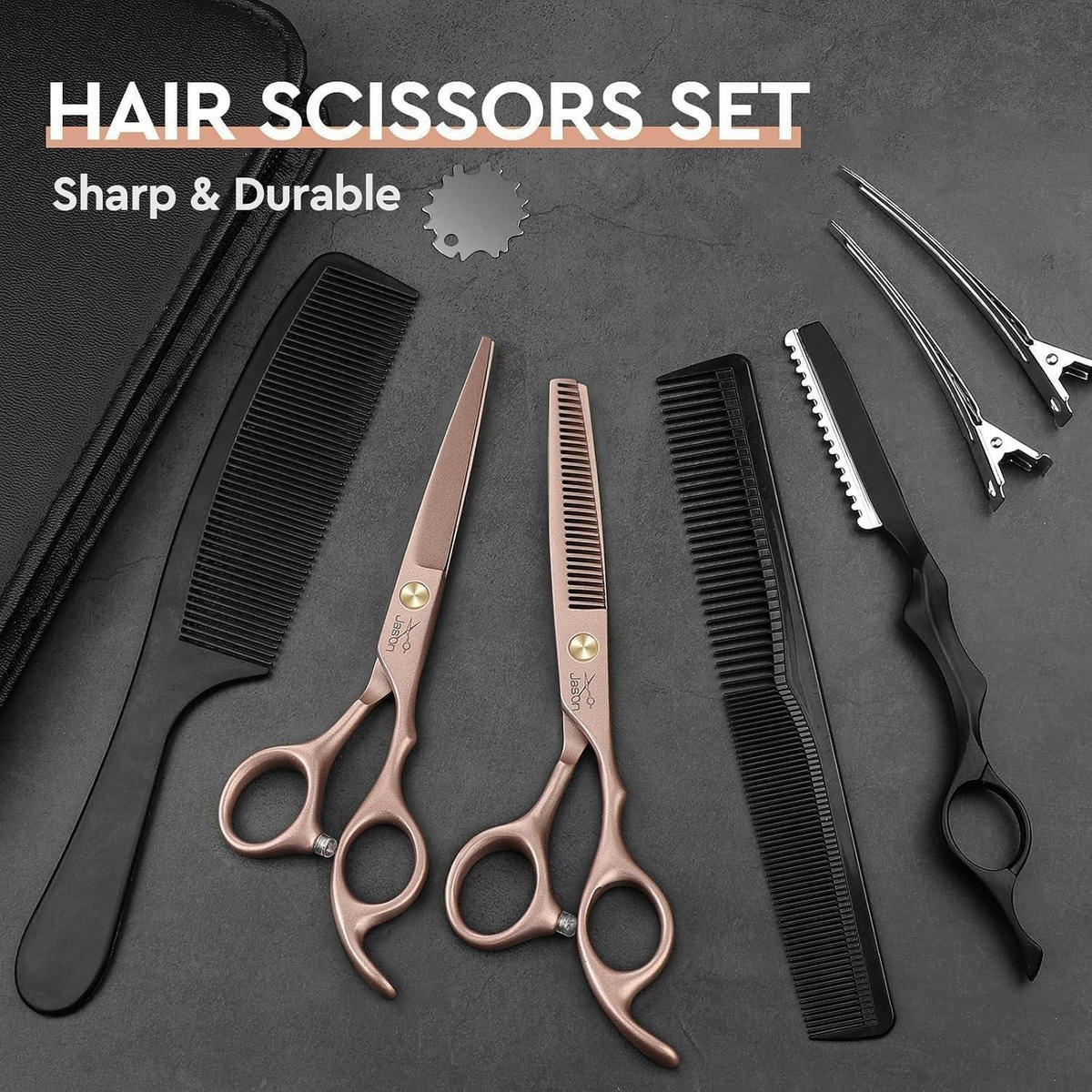 FRISEURSCHEREN Set 10-teilig Roségold - Rosa, Metall (16.5/1.5/16.5cm)