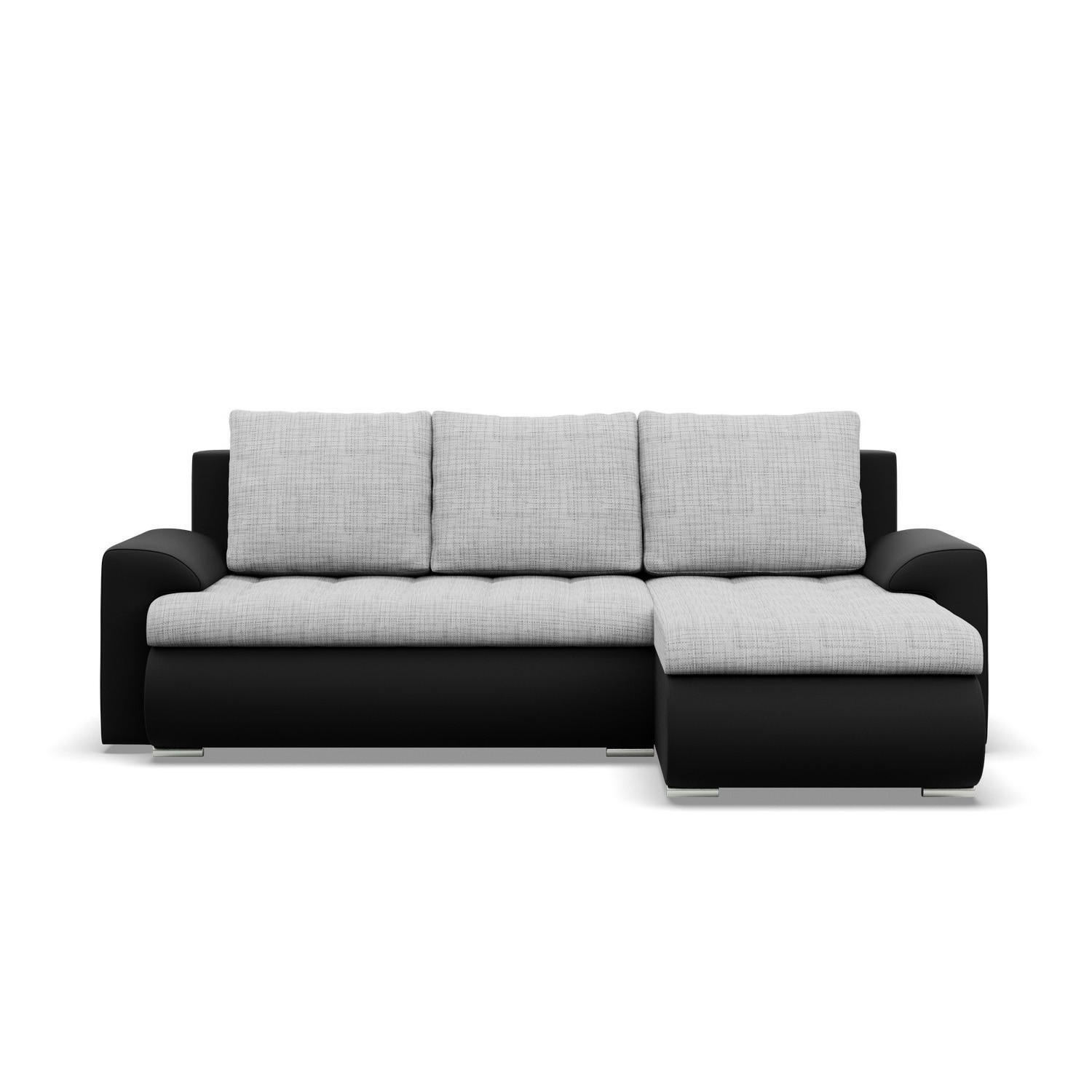 ECKSOFA RECHTS MIT SCHLAFFUNKTION FORESTA, Grau + Schwarz - Schwarz/Grau, Textil (230/159cm) - Mebligo