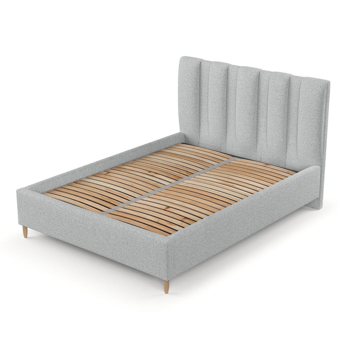 POLSTERBETT Loom 180/200 cm Hellgrau im Riva Stoff - Hellgrau/Naturfarben, Holz/Holzwerkstoff (180/200cm) - AltaBeds